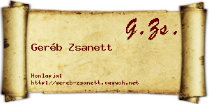 Geréb Zsanett névjegykártya